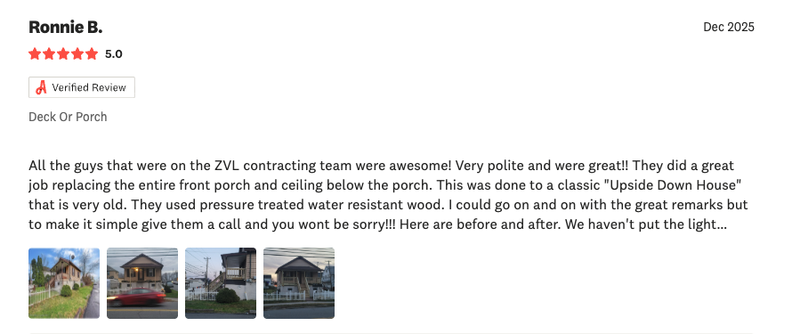 Angi review screenshot - Ronnie B.