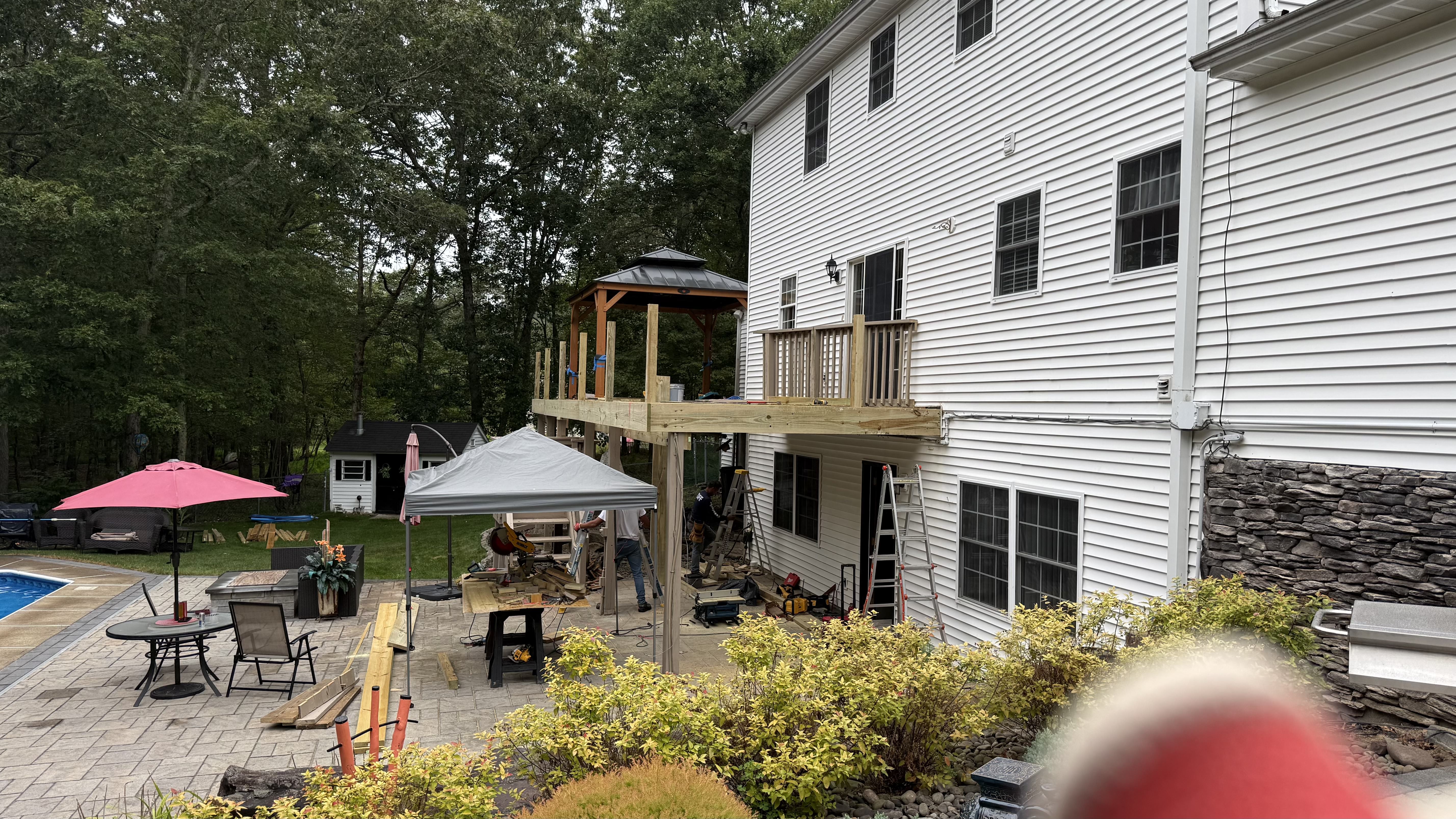 Deck in Bear creek — composite deck 12x40 deck and composite rails
