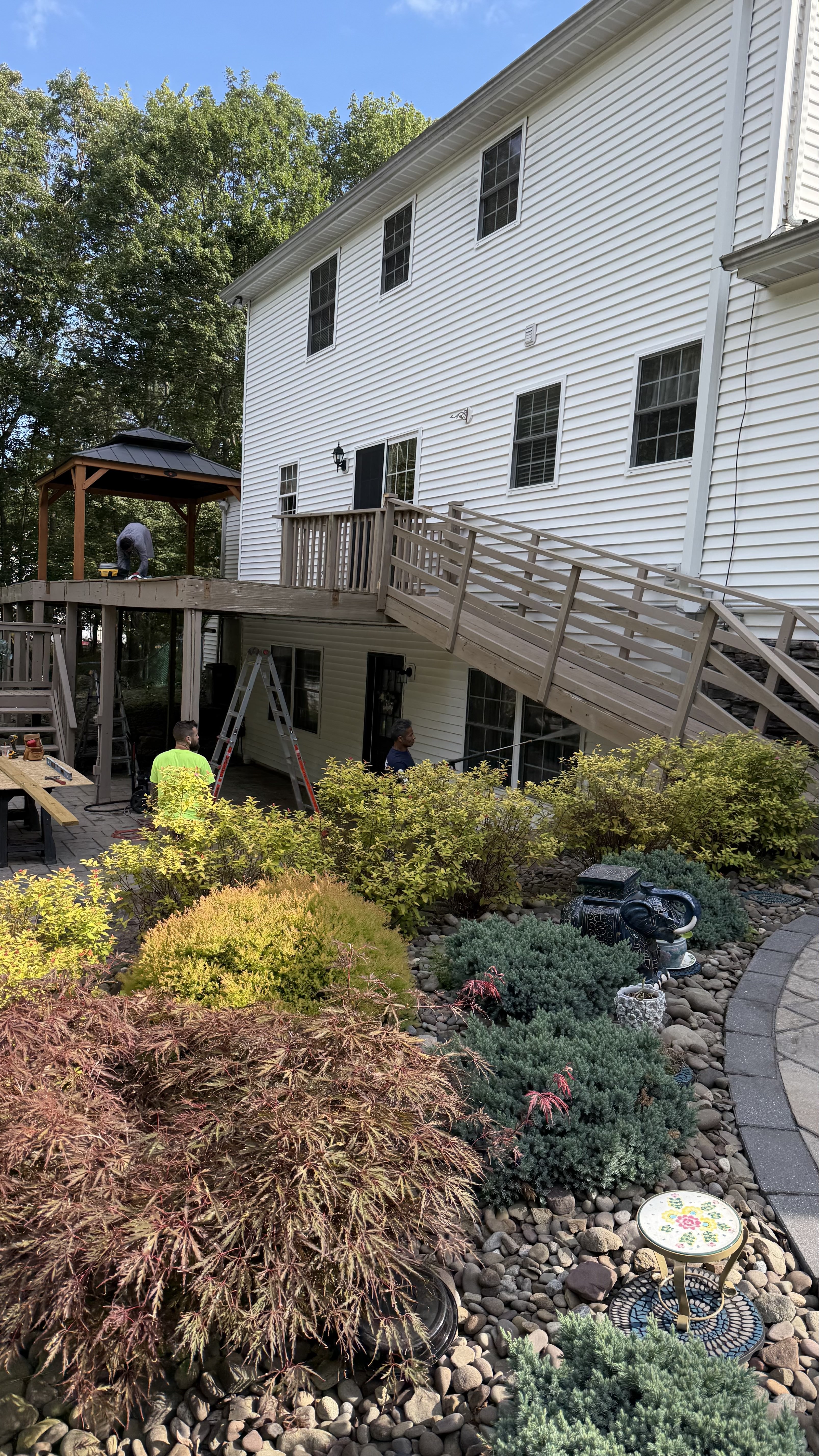 Deck in Bear creek — composite deck 12x40 deck and composite rails