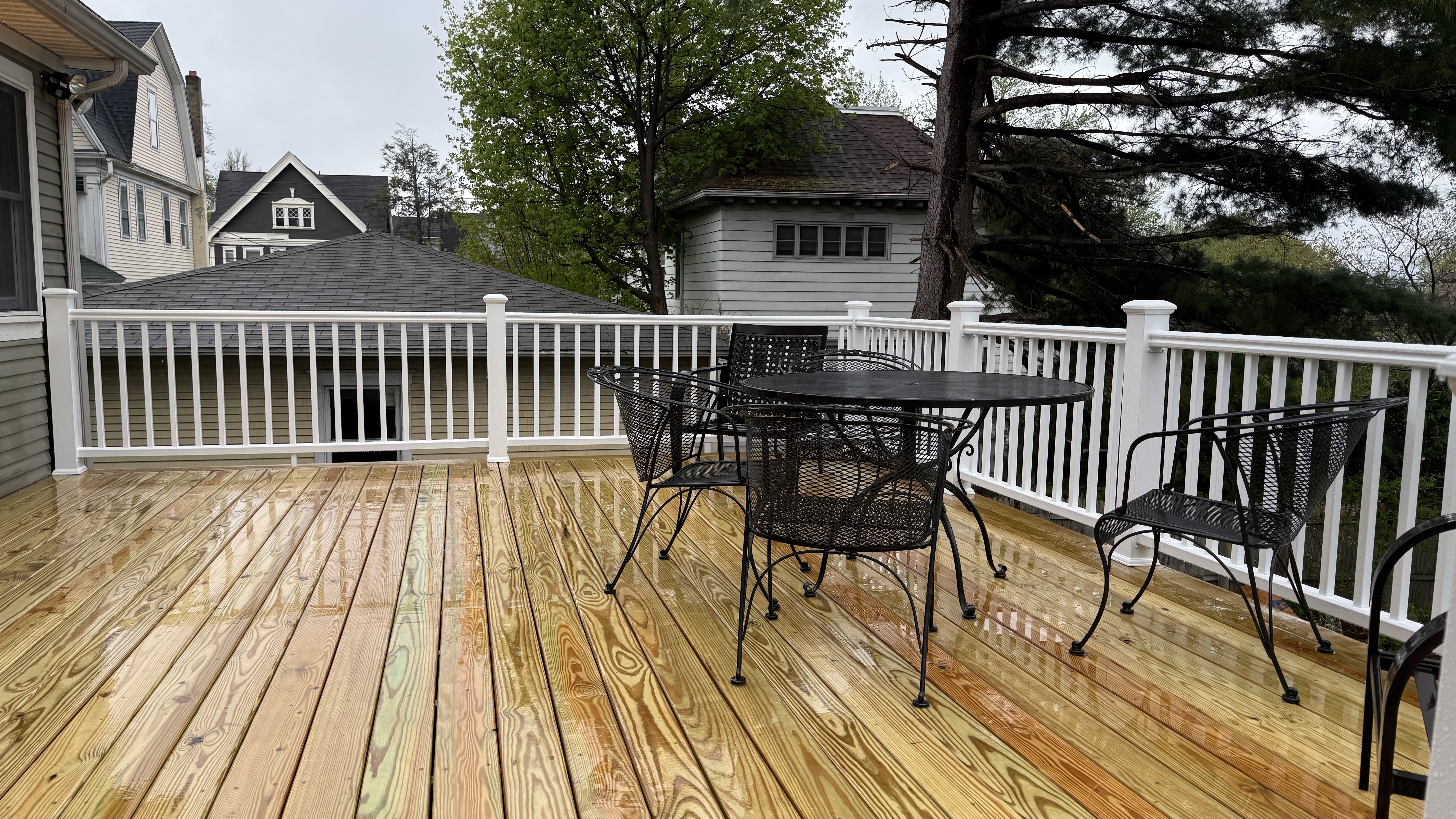 Deck in Scranton — wooden deck and composite rails