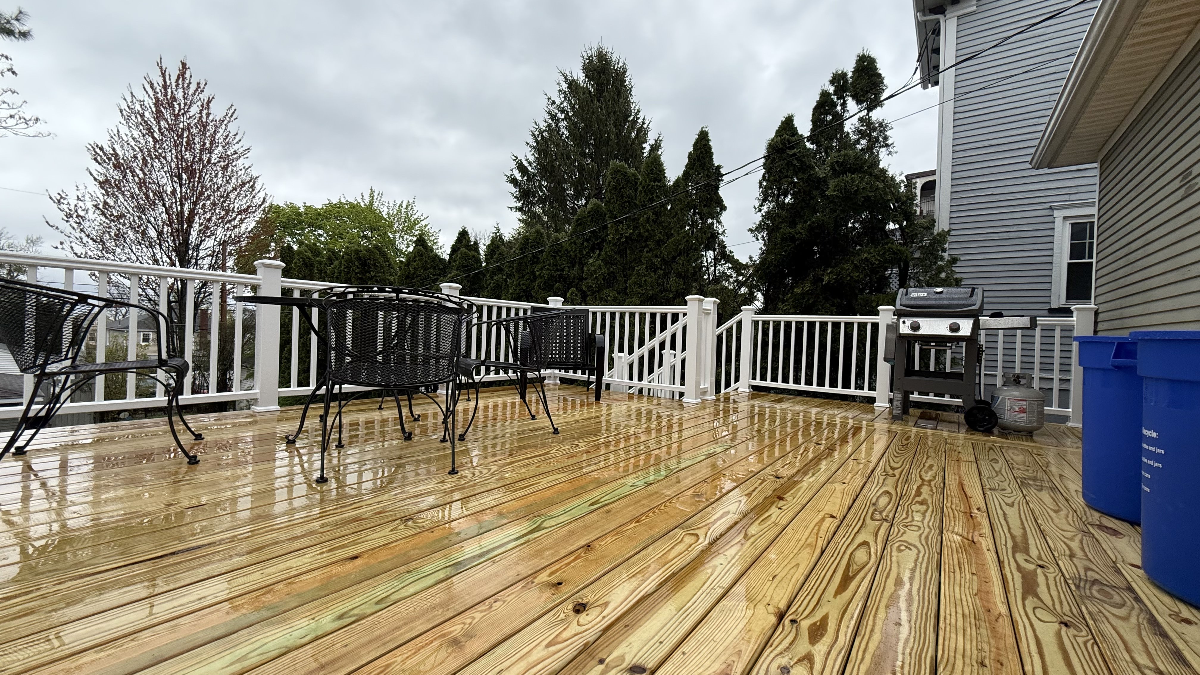 Deck in Scranton — wooden deck and composite rails